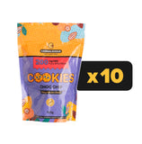Bulk pack of Cannalicious Choc-Chip cookies with cannabinoids on white background