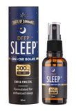 DEEP SLEEP CBD + CBN oil bottle on white background